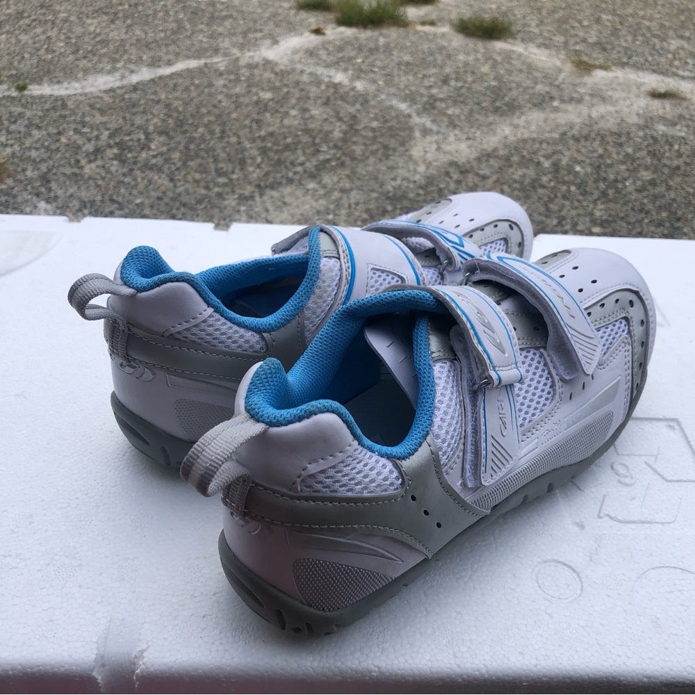 Louis Garneau Ergo Grip Cycling Shoes Women's White/Silver/Blue Size 9 - Picture 6 of 13